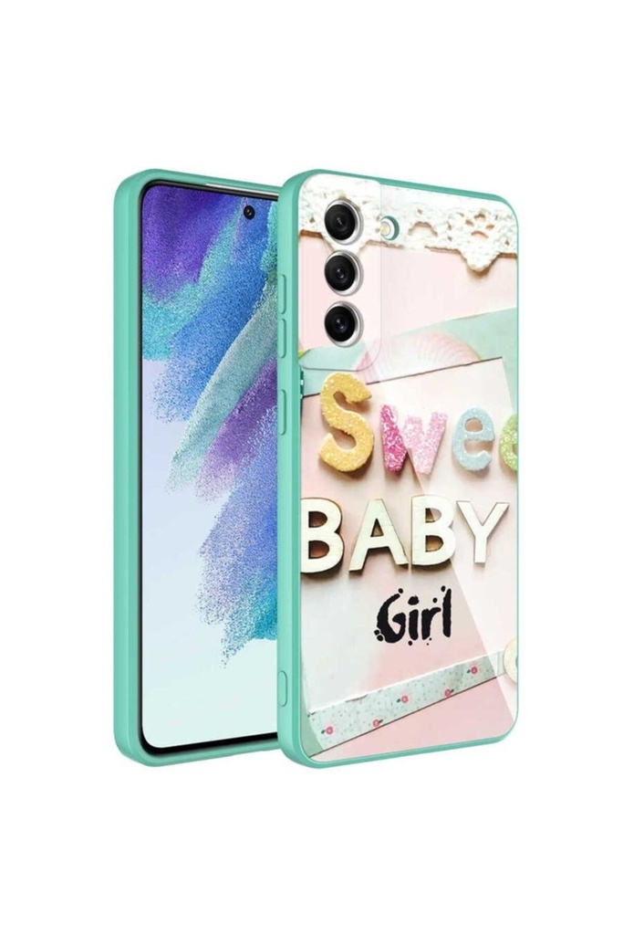 Samsung Galaxy S21 FE Uyumlu Kılıf Kamera Korumalı Desenli Sert Silikon Zore Epoksi Kapak