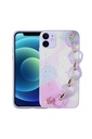 Apple iPhone 11 Uyumlu Kılıf Simli Desenli El Askılı Tutacaklı Zore Elsa Silikon Kapak