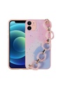 Apple iPhone 11 Uyumlu Kılıf Simli Desenli El Askılı Tutacaklı Zore Elsa Silikon Kapak