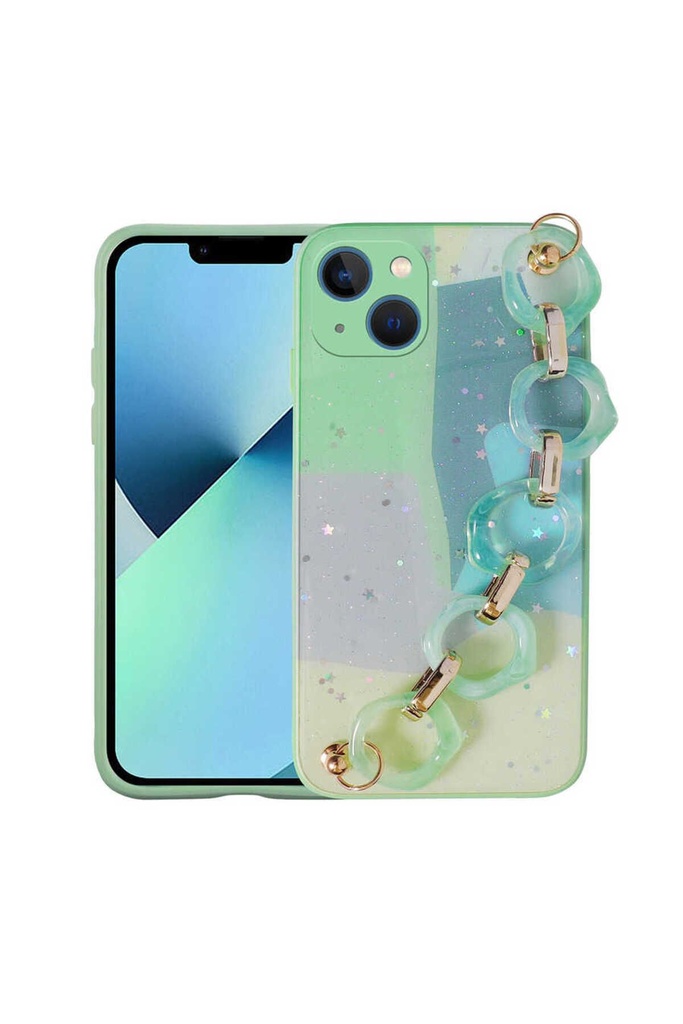 Apple iPhone 13 Pro Max Uyumlu Kılıf Simli Desenli El Askılı Tutacaklı Zore Elsa Silikon Kapak