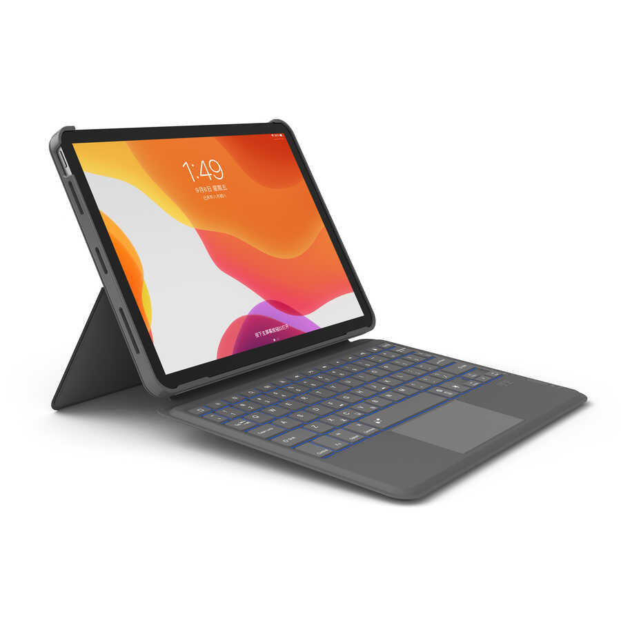 Apple iPad Pro 11 2021 (3.Nesil) Uyumlu Wiwu Combo Led Işıklı Magnetik Standlı Klavyeli Kılıf