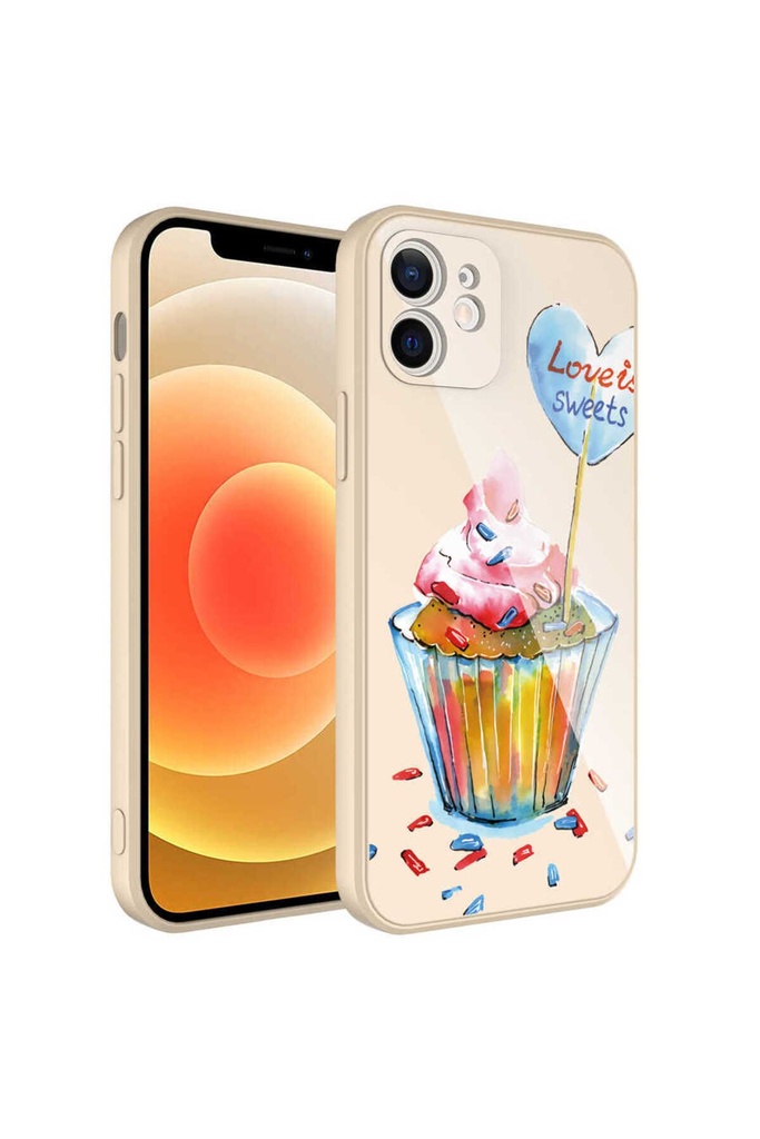 Apple iPhone 12 Pro Uyumlu Kılıf Kamera Korumalı Desenli Sert Silikon Zore Epoksi Kapak
