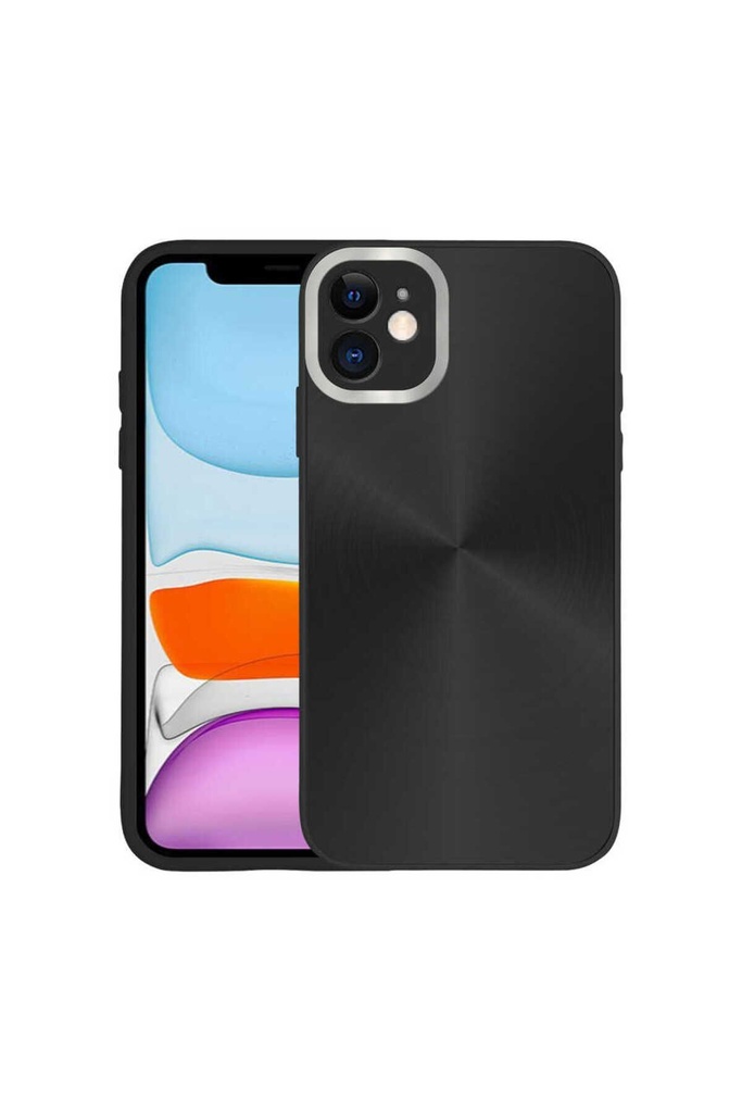[RNZ-TA74487] Apple iPhone 11 Uyumlu Kılıf Kamera Korumalı Sert Zore Desa Kapak (Siyah)