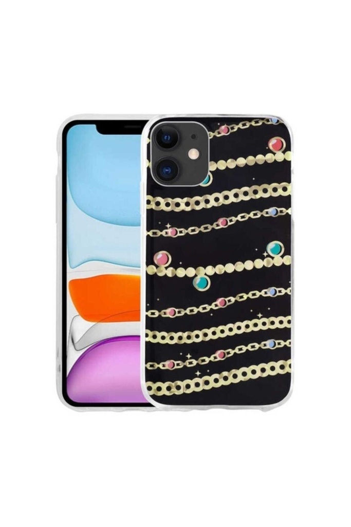 [RNZ-TA74499] Apple iPhone 11 Uyumlu Kılıf Desenli Sert Zore Elnov Kapak (NO5)
