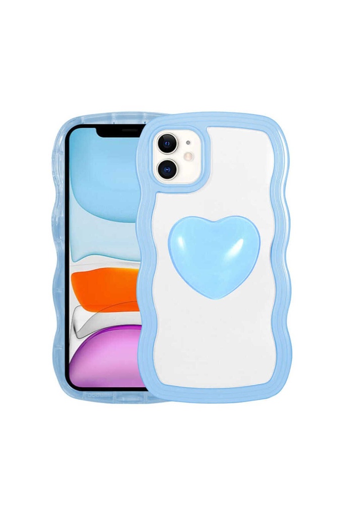 Apple iPhone 11 Uyumlu Kılıf Renkli Kalp Figürlü Zore Ponçik Kapak