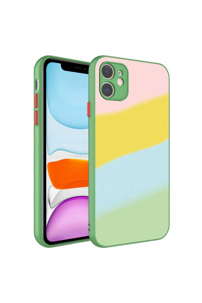 Apple iPhone 11 Uyumlu Kılıf Kamera Korumalı Renkli Temperli Zore X-Cam Kapak