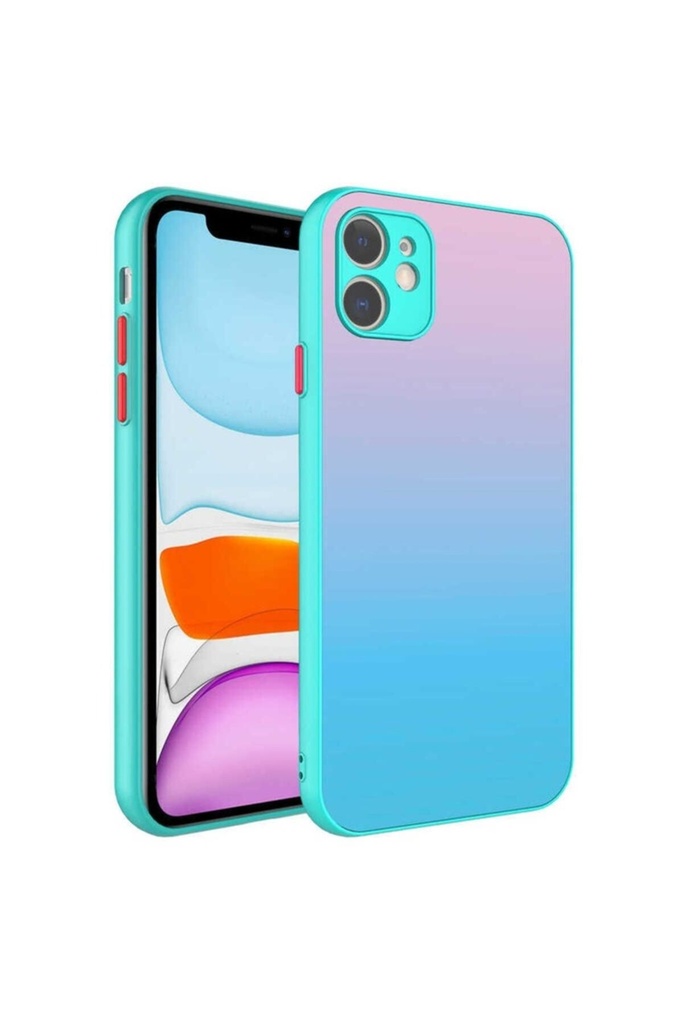 Apple iPhone 11 Uyumlu Kılıf Kamera Korumalı Renkli Temperli Zore X-Cam Kapak