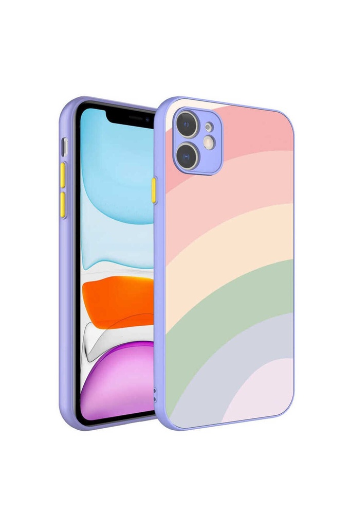 Apple iPhone 11 Uyumlu Kılıf Kamera Korumalı Renkli Temperli Zore X-Cam Kapak