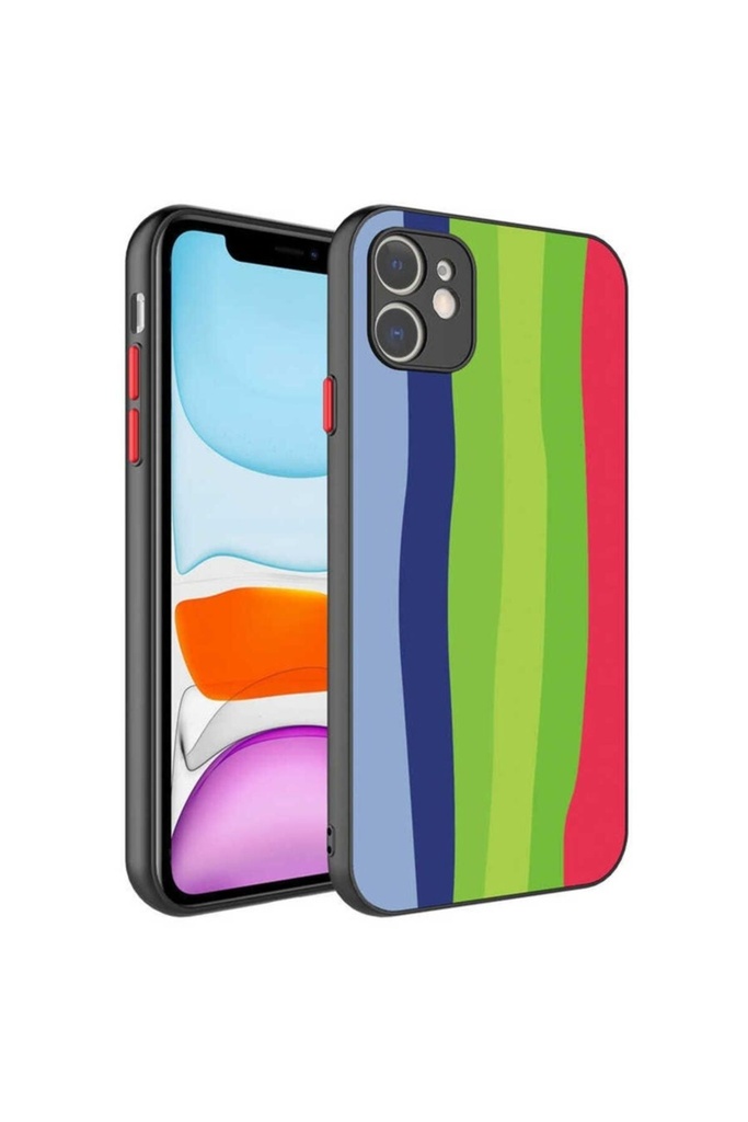 Apple iPhone 11 Uyumlu Kılıf Kamera Korumalı Renkli Temperli Zore X-Cam Kapak