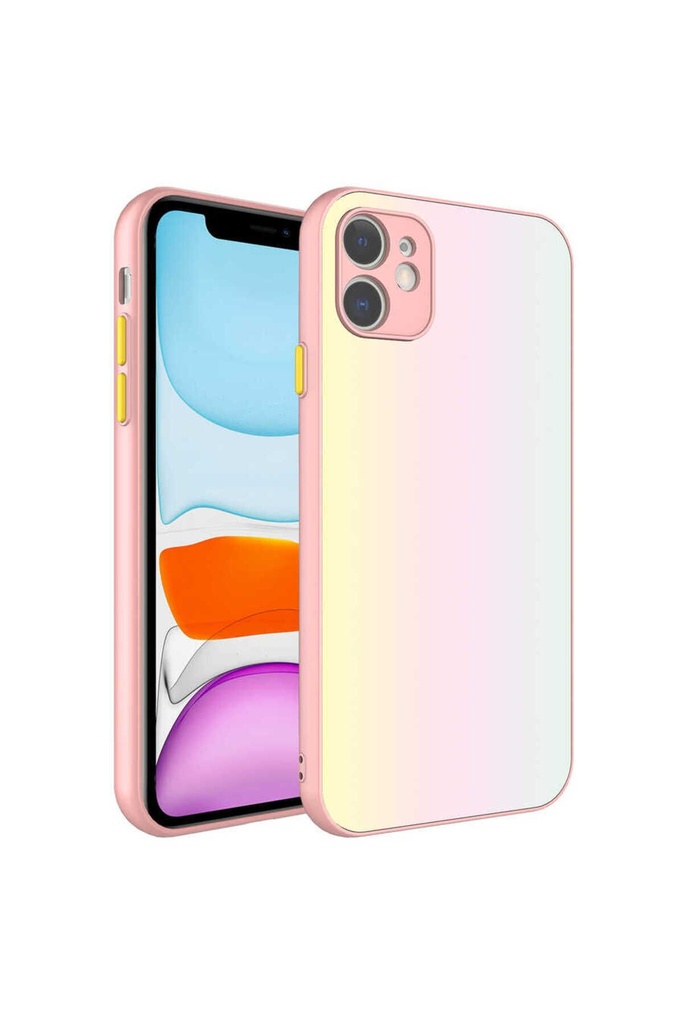 Apple iPhone 11 Uyumlu Kılıf Kamera Korumalı Renkli Temperli Zore X-Cam Kapak