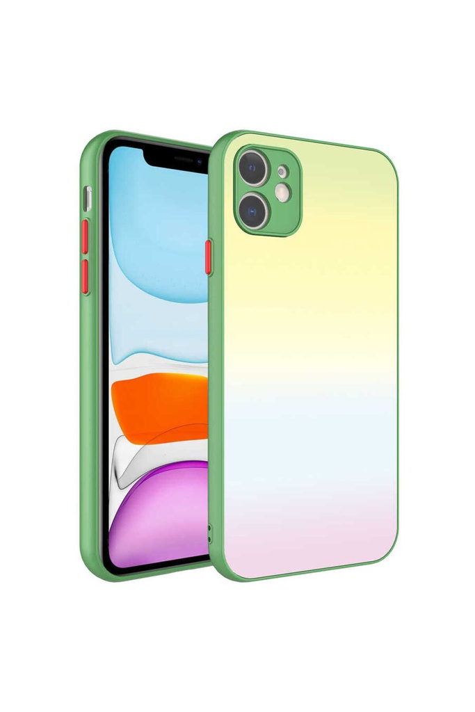 Apple iPhone 11 Uyumlu Kılıf Kamera Korumalı Renkli Temperli Zore X-Cam Kapak