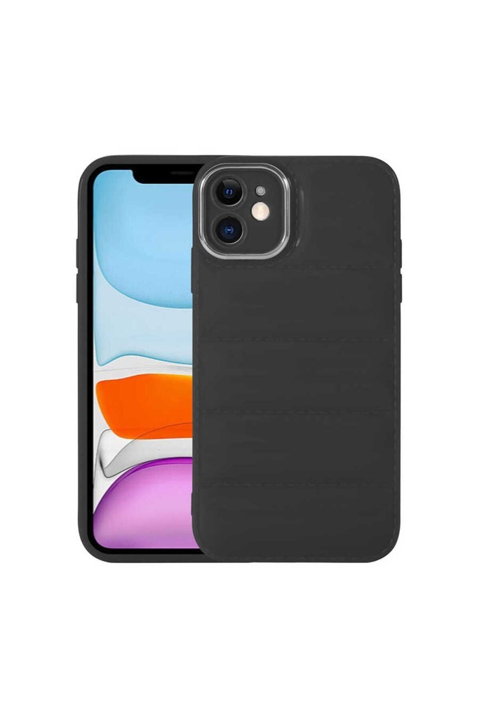 [RNZ-TA74523] Apple iPhone 11 Uyumlu Kılıf Kamera Korumalı Parlak Airbag'li Zore Galya Kapak (Siyah)