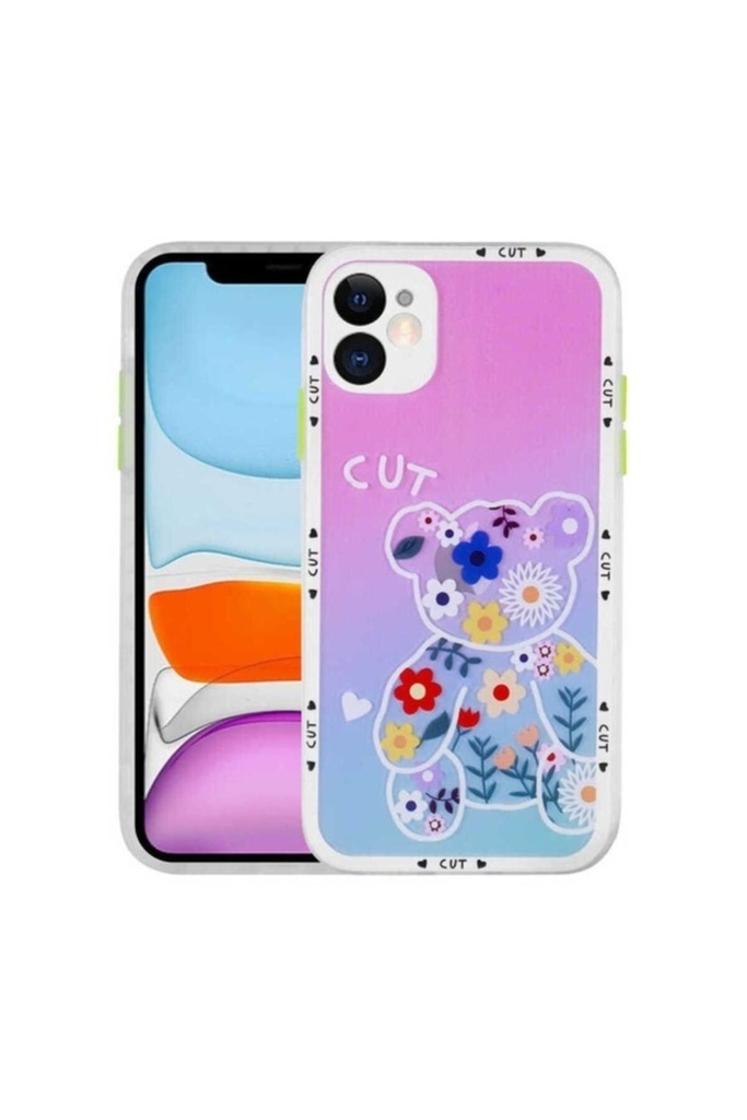 Apple iPhone 11 Uyumlu Kılıf Kamera Korumalı Desenli Sert Zore Hess Kapak
