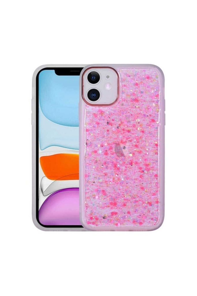 Apple iPhone 11 Uyumlu Kılıf Figürlü Desenli Işıltılı Sert Zore Sos Kapak