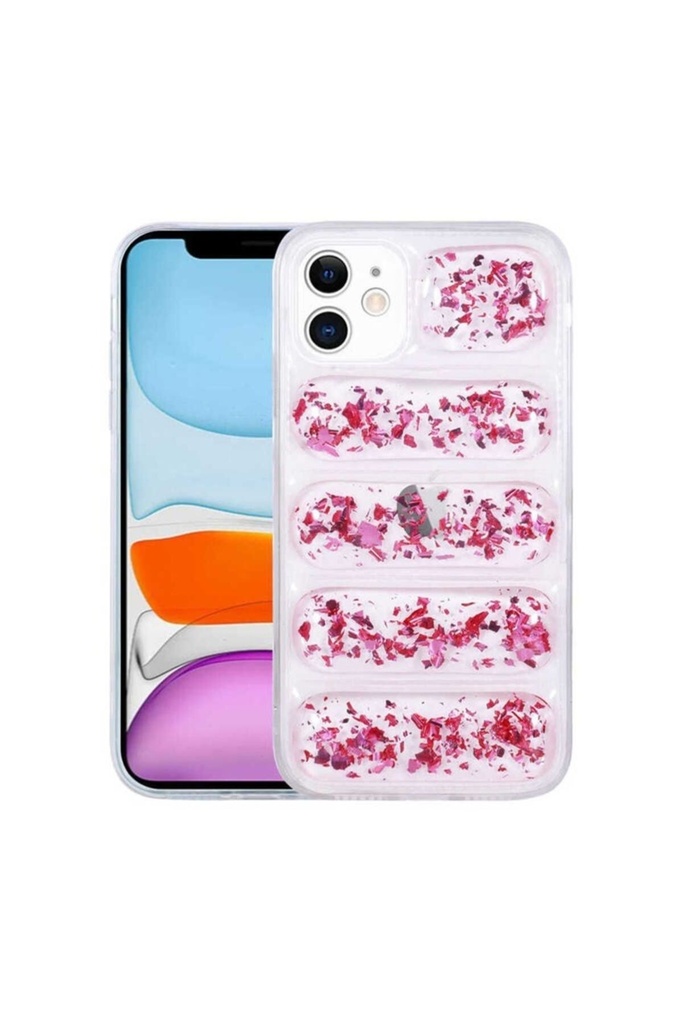 Apple iPhone 11 Uyumlu Kılıf Kamera Korumalı Simli Airbag'li Zore Dalga Kapak