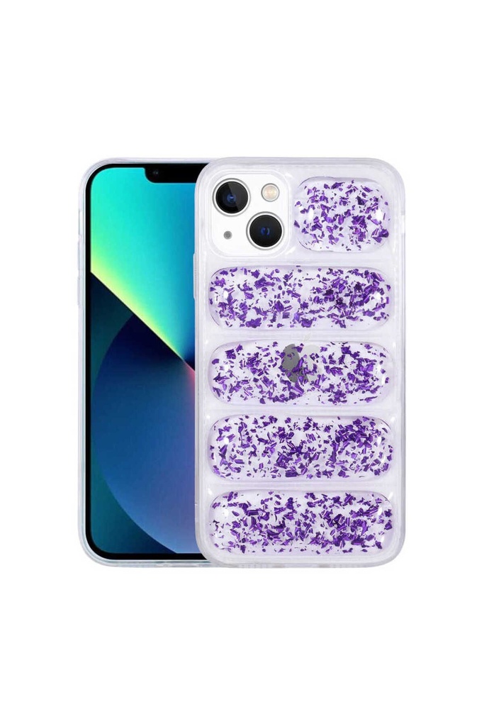 Apple iPhone 13 Uyumlu Kılıf Kamera Korumalı Simli Airbag'li Zore Dalga Kapak