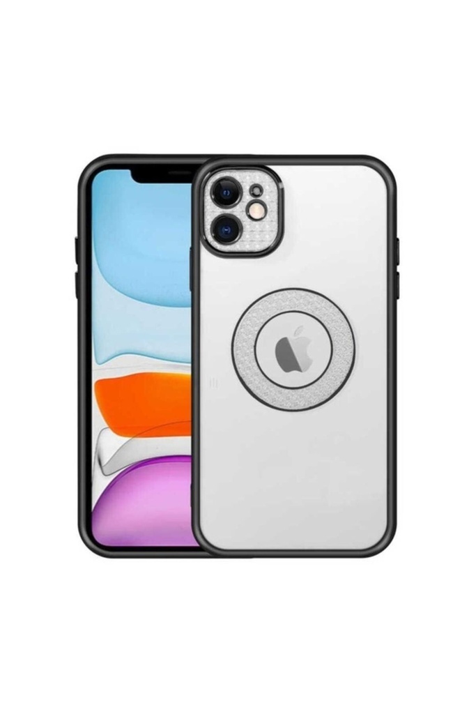 [RNZ-TA74589] Apple iPhone 12 Uyumlu Kılıf Kamera Korumalı Logo Gösteren Zore Esta Kapak (Siyah)