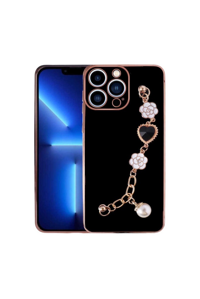 [RNZ-TA74633] Apple iPhone 12 Pro Max Uyumlu Kılıf El Tutamaçlı Kamera Korumalı Zore Taka Silikon Kapak (Siyah)