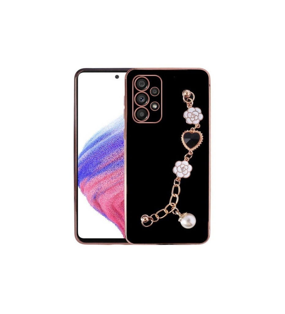 [RNZ-TA74649] Samsung Galaxy A52 Uyumlu Kılıf El Tutamaçlı Kamera Korumalı Zore Taka Silikon Kapak (Siyah)