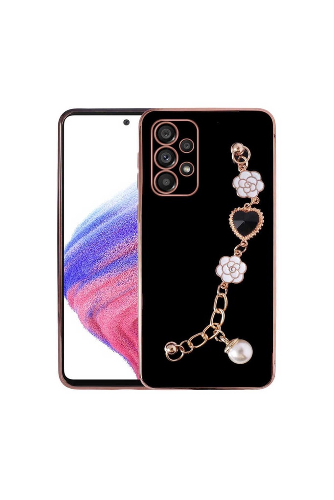 [RNZ-TA74653] Samsung Galaxy A72 Uyumlu Kılıf El Tutamaçlı Kamera Korumalı Zore Taka Silikon Kapak (Siyah)