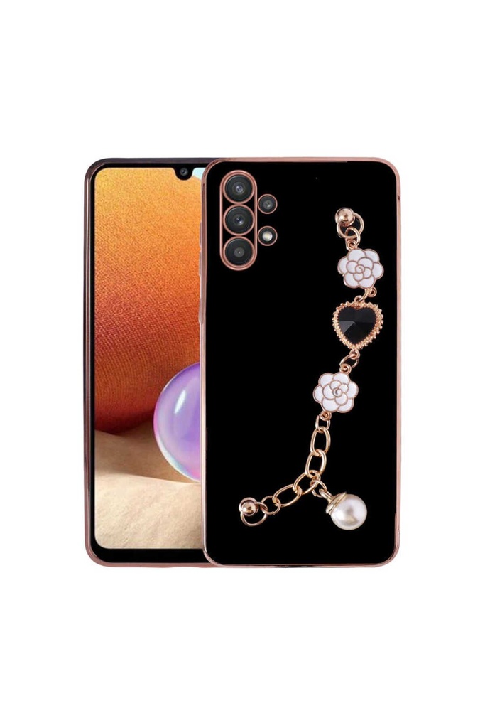 [RNZ-TA74677] Samsung Galaxy A32 4G Uyumlu Kılıf El Tutamaçlı Kamera Korumalı Zore Taka Silikon Kapak (Siyah)