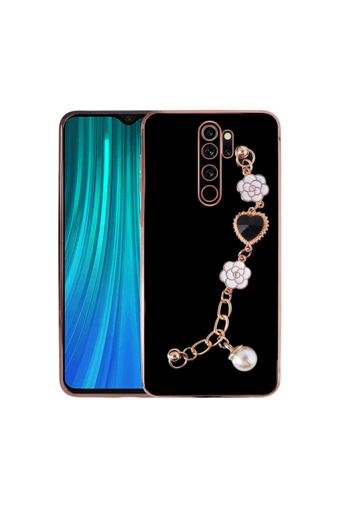 [RNZ-TA74705] Xiaomi Redmi Note 8 Pro Uyumlu Kılıf El Tutamaçlı Kamera Korumalı Zore Taka Silikon Kapak (Siyah)