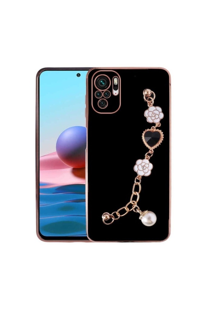 [RNZ-TA74717] Xiaomi Redmi Note 10 Uyumlu Kılıf El Tutamaçlı Kamera Korumalı Zore Taka Silikon Kapak (Siyah)