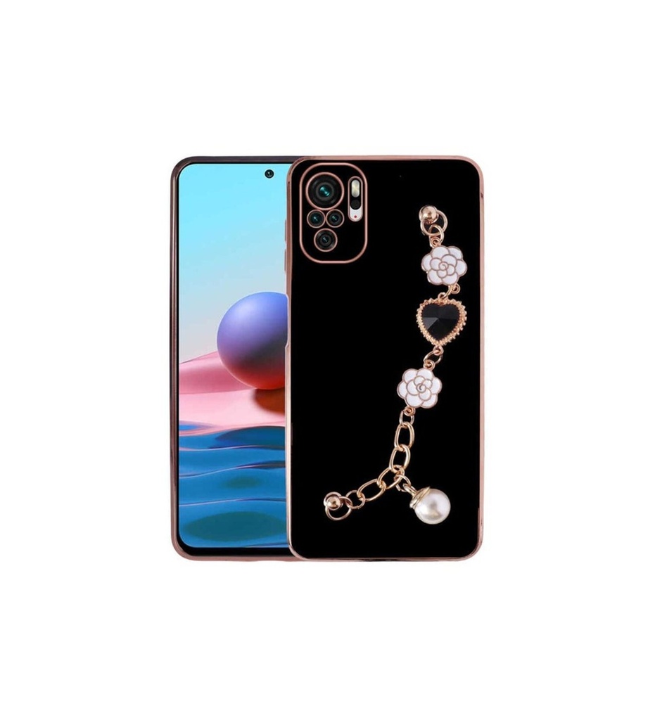 [RNZ-TA74721] Xiaomi Redmi Note 10S Uyumlu Kılıf El Tutamaçlı Kamera Korumalı Zore Taka Silikon Kapak (Siyah)