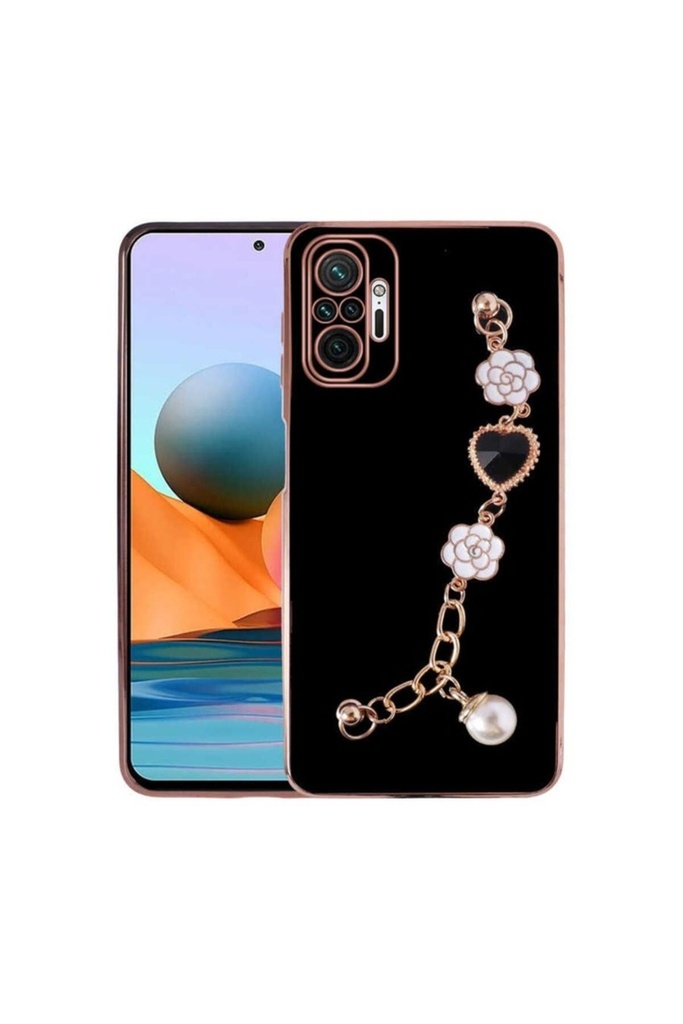 [RNZ-TA74725] Xiaomi Redmi Note 10 Pro Uyumlu Kılıf El Tutamaçlı Kamera Korumalı Zore Taka Silikon Kapak (Siyah)