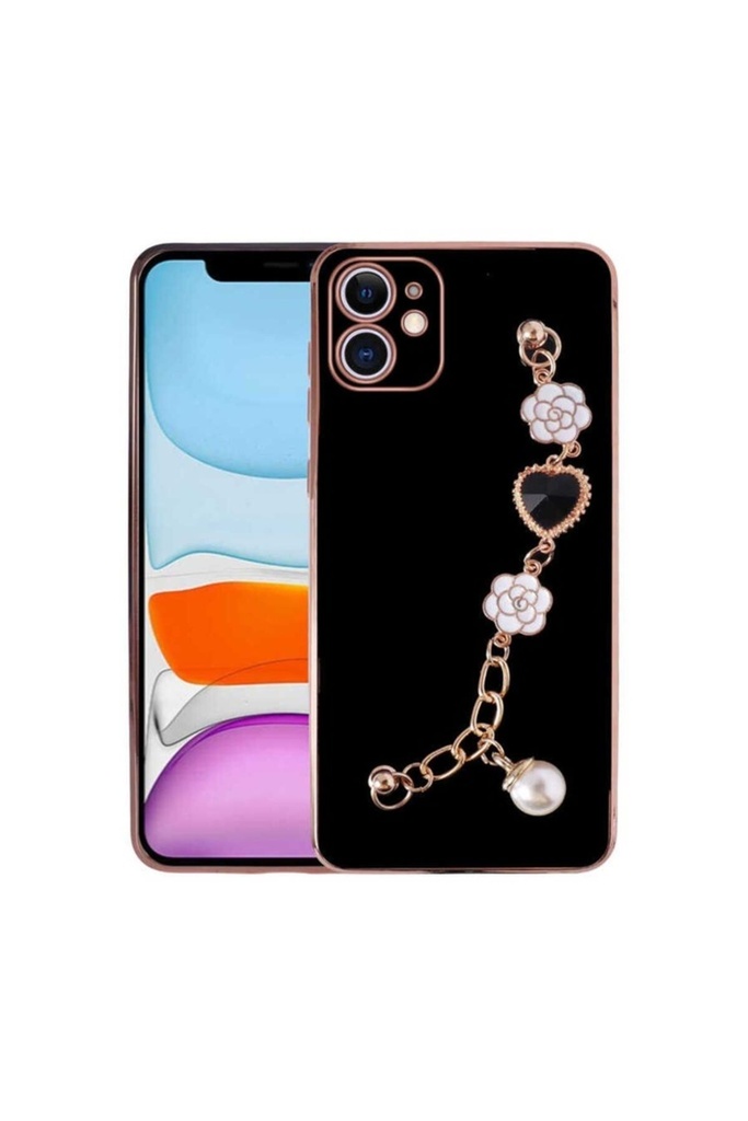 [RNZ-TA74745] Apple iPhone 11 Uyumlu Kılıf El Tutamaçlı Kamera Korumalı Zore Taka Silikon Kapak (Siyah)