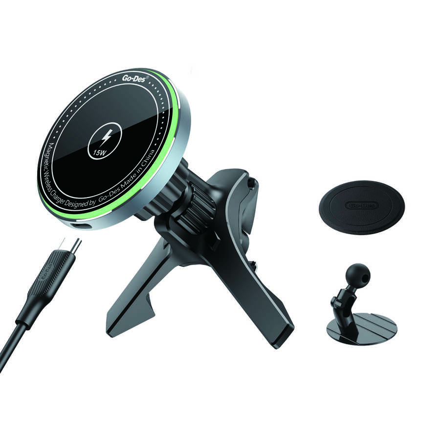 [RNZ-TA74826] Go Des GD-WL289 Magnetik Wireless Kablosuz Şarjlı 2 in 1 Araç İçi Telefon Tutucu