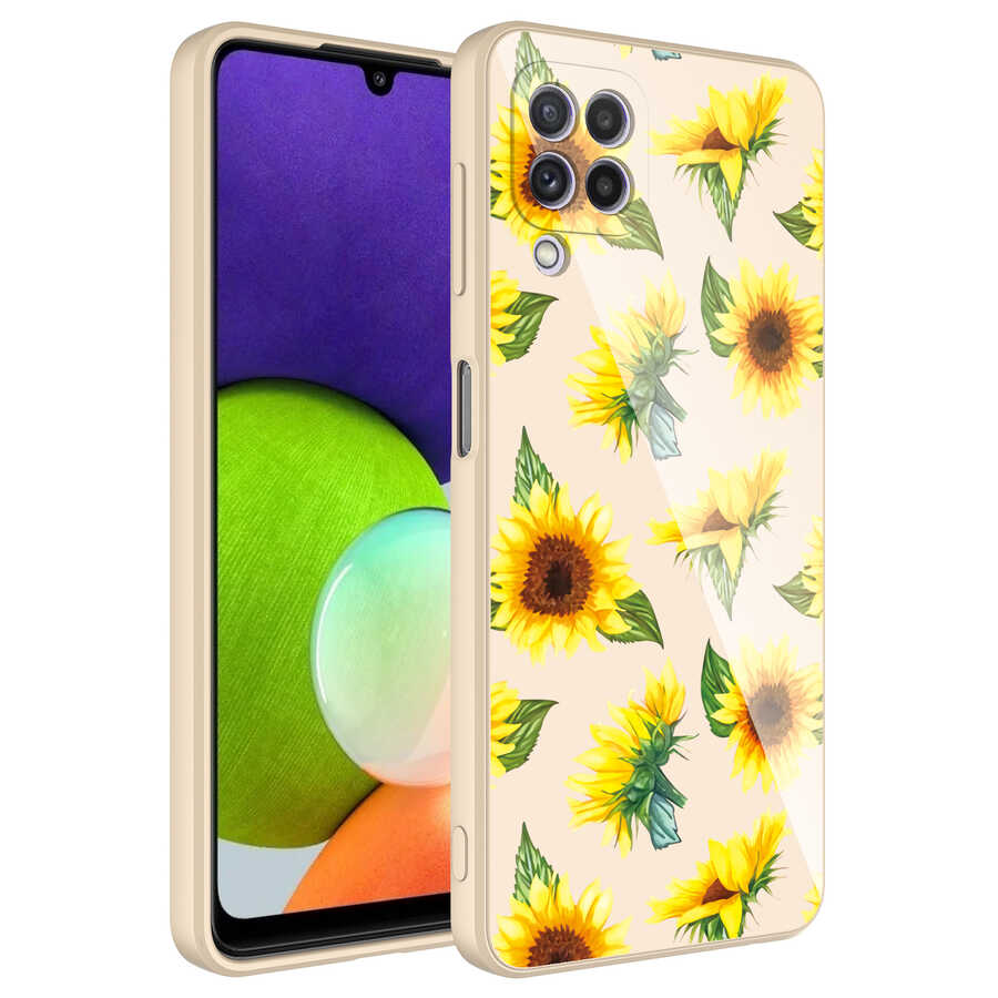 Samsung Galaxy A12 Uyumlu Kılıf Kamera Korumalı Desenli Sert Silikon Zore Epoksi Kapak