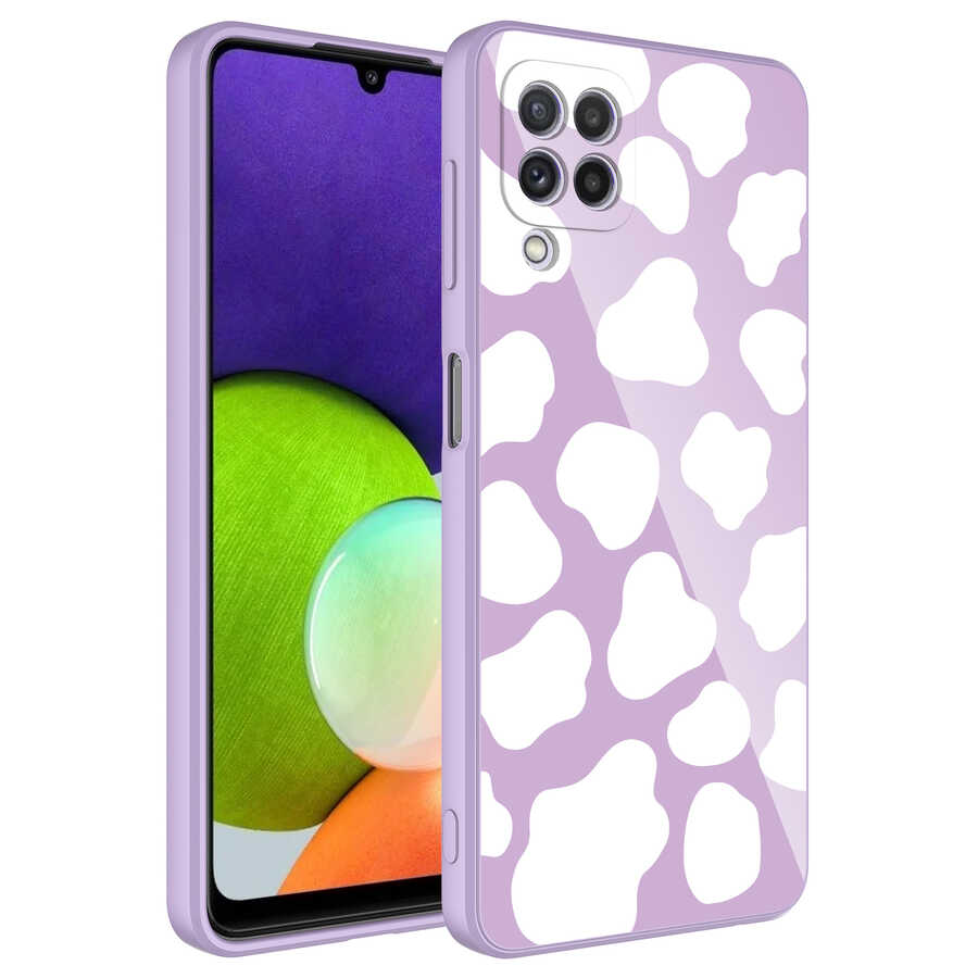 Samsung Galaxy A12 Uyumlu Kılıf Kamera Korumalı Desenli Sert Silikon Zore Epoksi Kapak