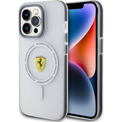 Apple iPhone 15 Pro Max Uyumlu Kılıf Ferrari Orjinal Lisanslı M-safe Şarj Özellikli Kontrast Bumper SF Ring Kapak