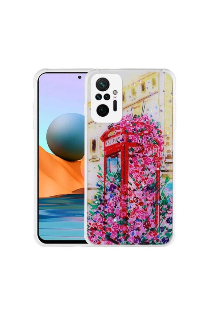 Xiaomi Redmi Note 10 Pro Uyumlu Kılıf Simli Desenli Kamera Korumalı Parlak Zore Popy Kapak