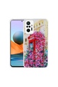 Xiaomi Redmi Note 10 Pro Uyumlu Kılıf Simli Desenli Kamera Korumalı Parlak Zore Popy Kapak