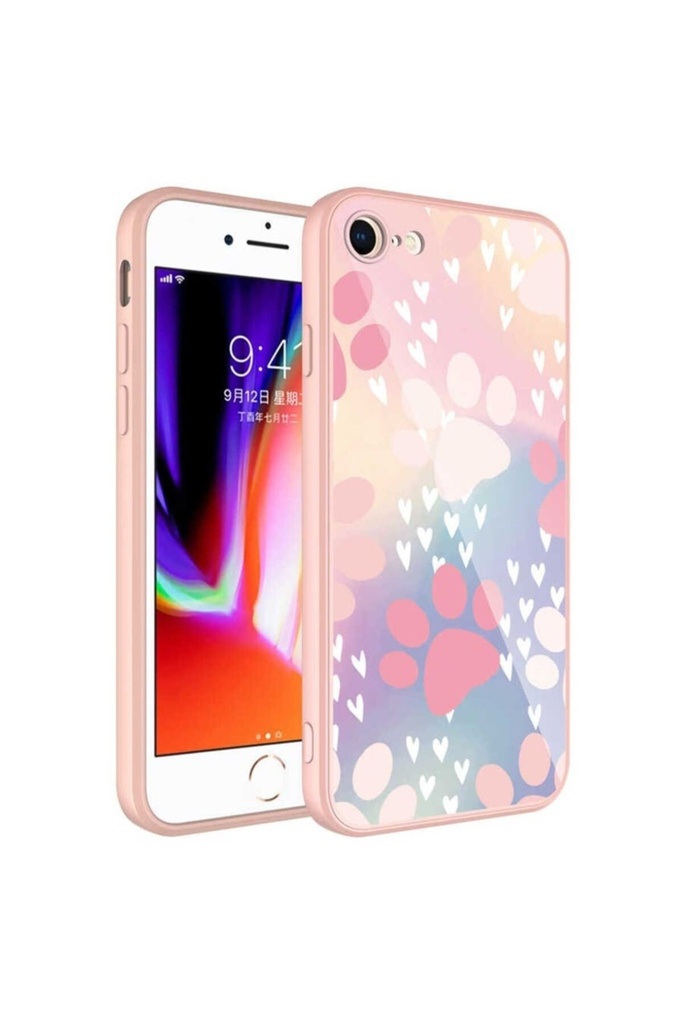 Apple iPhone 8 Uyumlu Kılıf Kamera Korumalı Desenli Sert Silikon Zore Epoksi Kapak