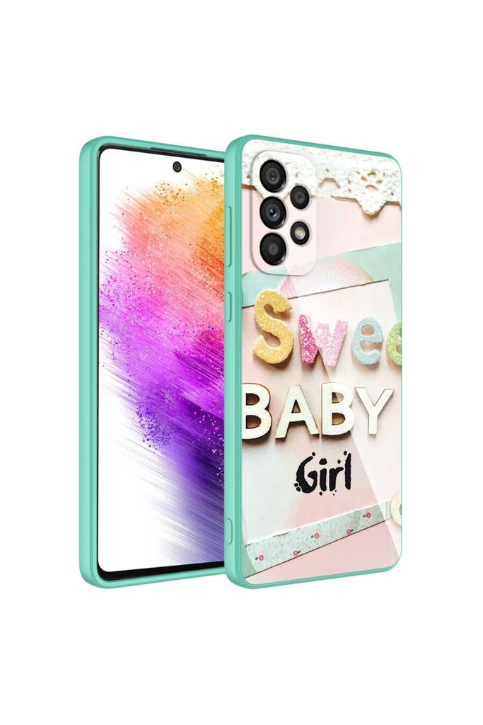 [RNZ-TA75939] Samsung Galaxy A13 4G Uyumlu Kılıf Kamera Korumalı Desenli Sert Silikon Zore Epoksi Kapak (NO5)