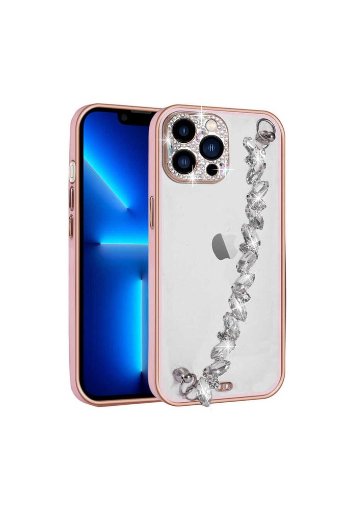 [RNZ-TA75175] Apple iPhone 12 Pro Max Uyumlu Kılıf Taş Süslemeli Kamera Korumalı El Tutamaçlı Zore Blazer Kapak (Siyah)