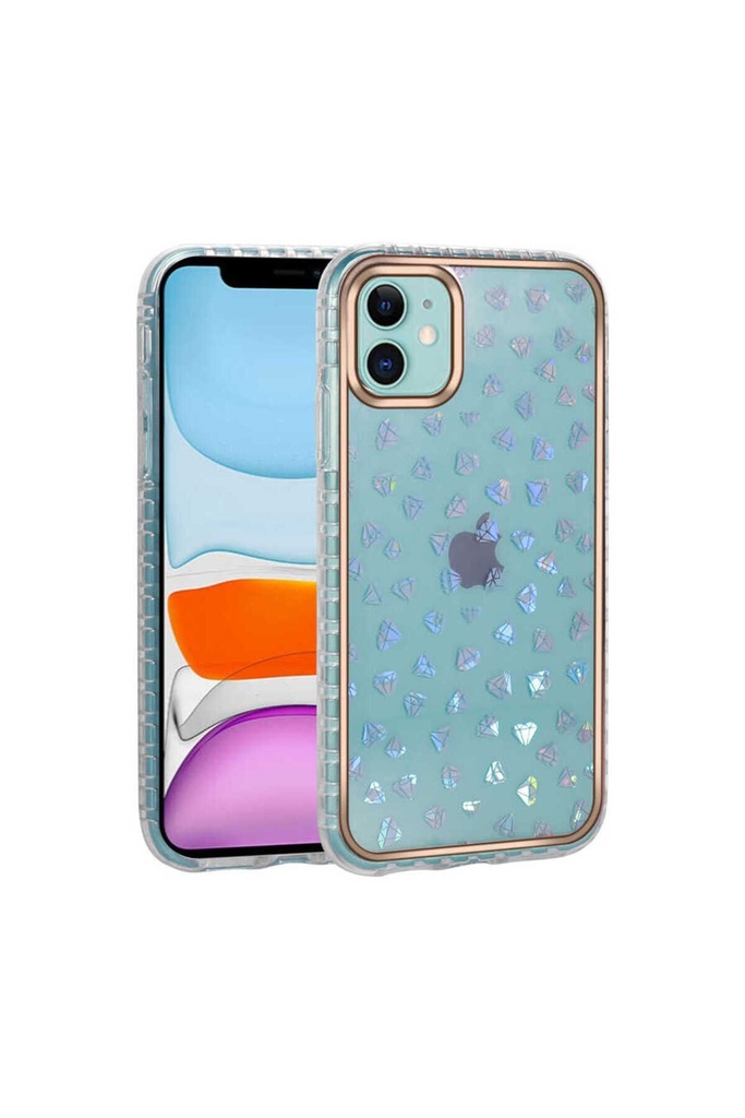 Apple iPhone 11 Uyumlu Kılıf Desenli Parlayan Transparan Zore Avva Kapak