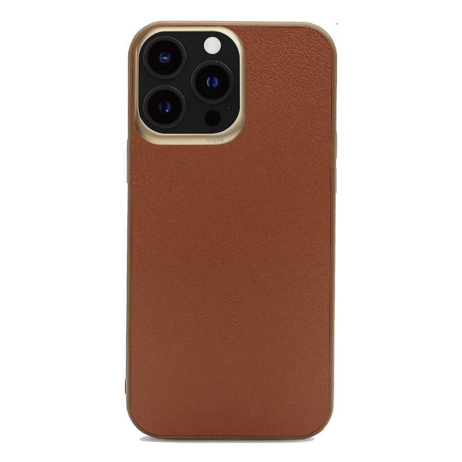 Apple iPhone 13 Pro Max Uyumlu Kılıf ​Kajsa Luxe Collection Hakiki Deri Kapak