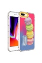 Apple iPhone 8 Plus Uyumlu Kılıf Kamera Korumalı Renkli Desenli Sert Silikon Zore Korn Kapak
