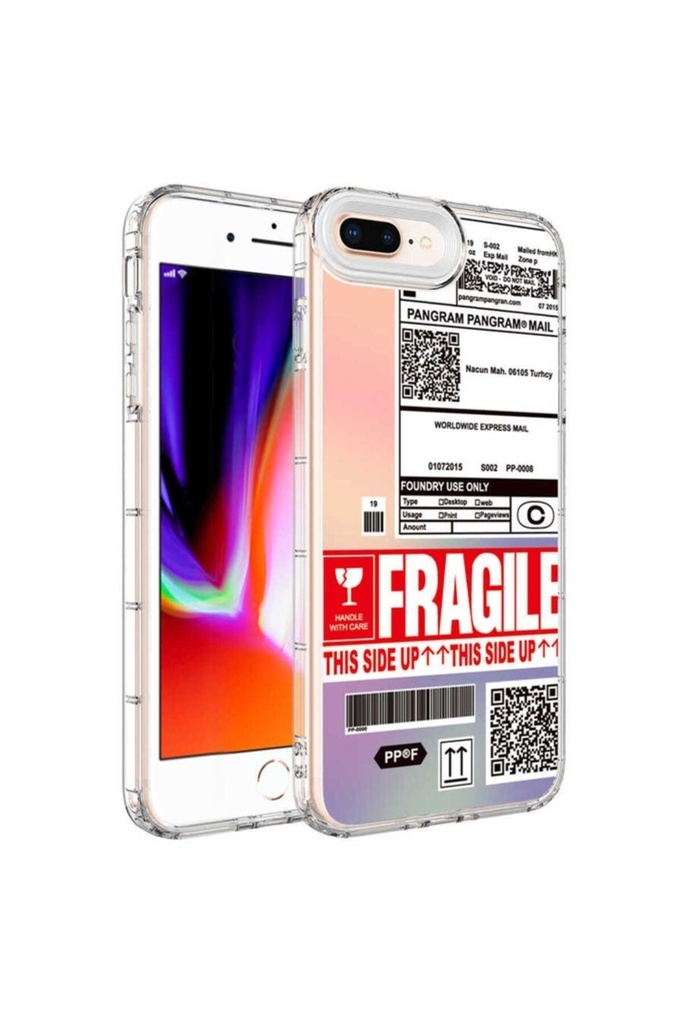 [RNZ-TA75371] Apple iPhone 8 Plus Uyumlu Kılıf Kamera Korumalı Renkli Desenli Sert Silikon Zore Korn Kapak (NO5)