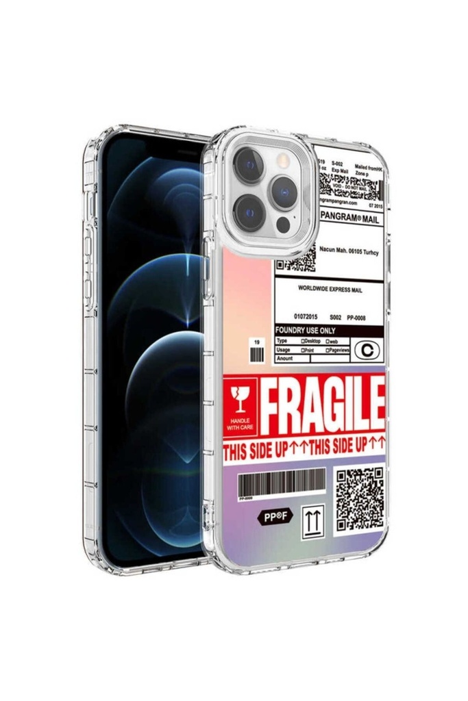 Apple iPhone 12 Pro Uyumlu Kılıf Kamera Korumalı Renkli Desenli Sert Silikon Zore Korn Kapak