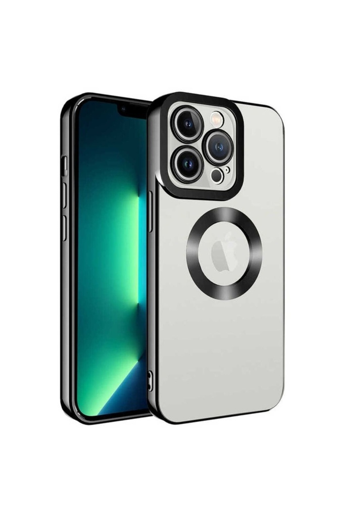 [RNZ-TA75571] Apple iPhone 12 Pro Uyumlu Kılıf Kamera Korumalı Logo Gösteren Zore Omega Kapak (Siyah)