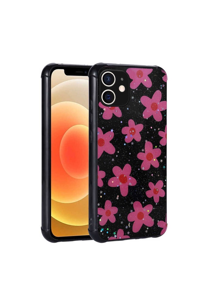 Apple iPhone 11 Uyumlu Kılıf Simli Desenli Kamera Korumalı Parlak Zore Popy Kapak