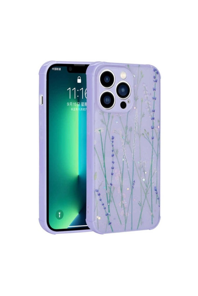 Apple iPhone 12 Pro Max Uyumlu Kılıf Simli Desenli Kamera Korumalı Parlak Zore Popy Kapak