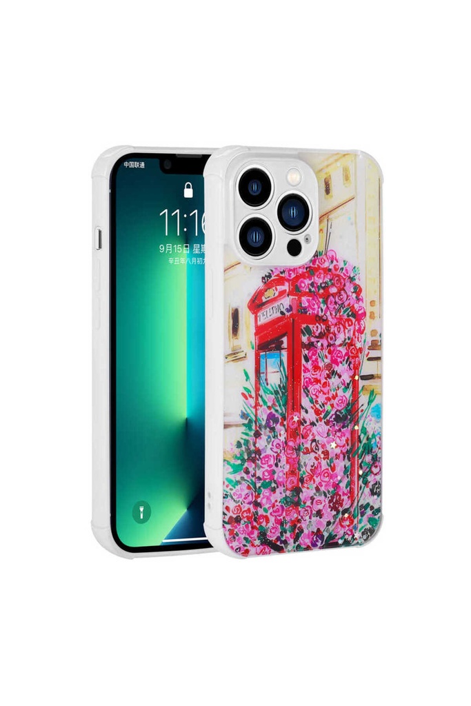 Apple iPhone 13 Pro Uyumlu Kılıf Simli Desenli Kamera Korumalı Parlak Zore Popy Kapak