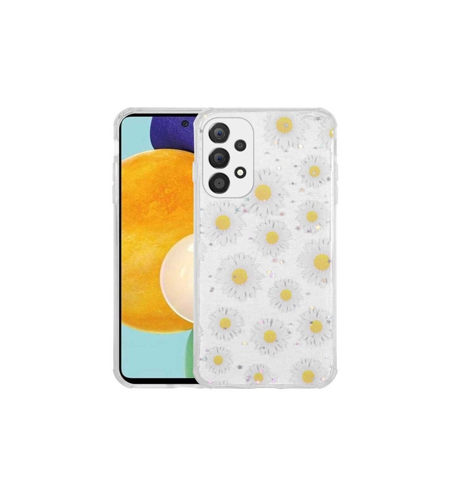 Samsung Galaxy A53 5G Uyumlu Kılıf Simli Desenli Kamera Korumalı Parlak Zore Popy Kapak
