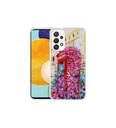 Samsung Galaxy A52 Uyumlu Kılıf Simli Desenli Kamera Korumalı Parlak Zore Popy Kapak
